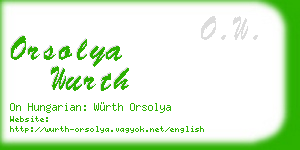 orsolya wurth business card